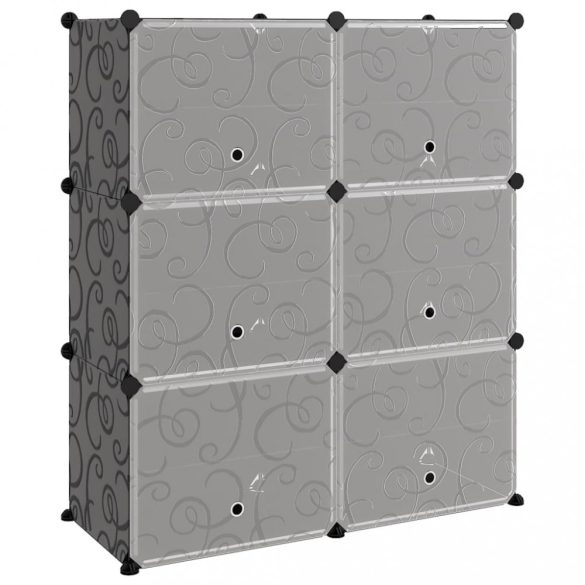 fekete polipropilén cipőtartó 84,5 x 31 x 93,5 cm