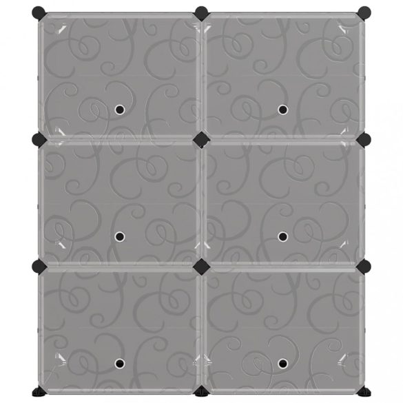 fekete polipropilén cipőtartó 84,5 x 31 x 93,5 cm