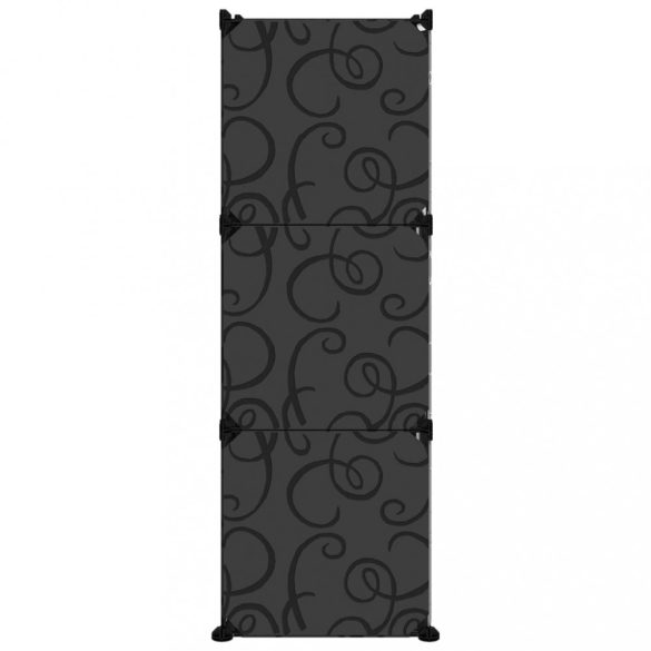 fekete polipropilén cipőtartó 84,5 x 31 x 93,5 cm