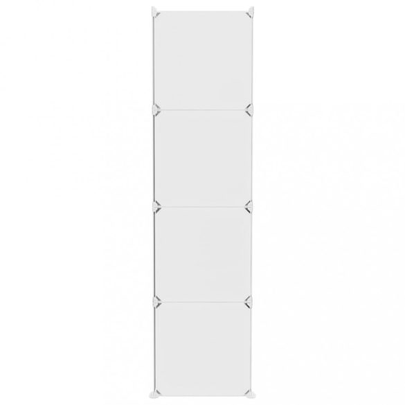 gyerek kocka alakú tárolószekrény 10 fehér PP kockával