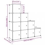 gyerek kocka alakú tárolószekrény 10 fehér PP kockával