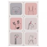 rózsaszín polipropilén tárolókocka gyerekeknek 6 kockával