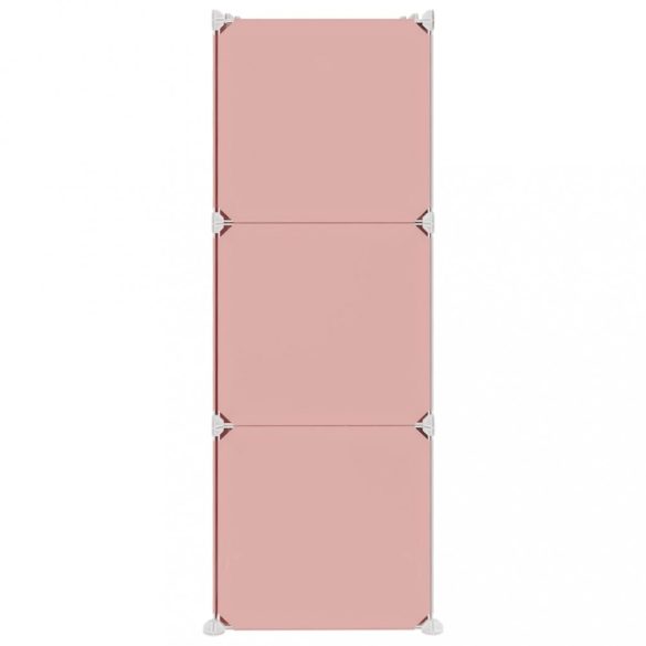 rózsaszín polipropilén tárolókocka gyerekeknek 6 kockával