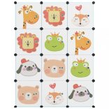 kék polipropilén tárolókocka gyerekeknek 12 kockával