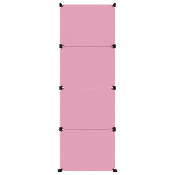 rózsaszín polipropilén tárolókocka gyerekeknek 12 kockával