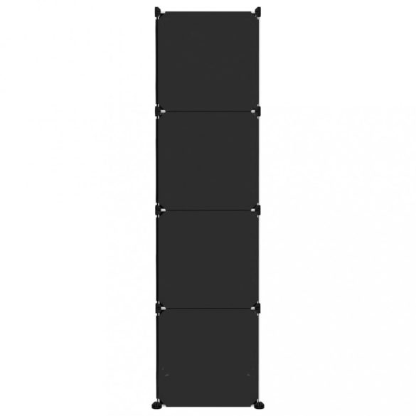 fekete polipropilén tárolókocka gyerekeknek 10 kockával