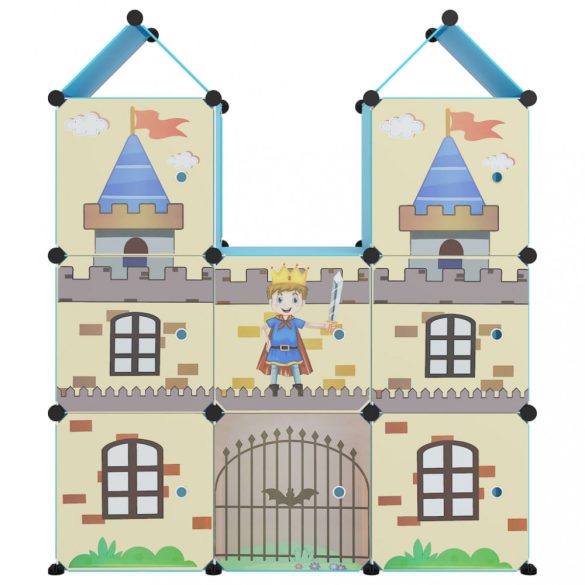 kék polipropilén tárolókocka gyerekeknek 8 kockával