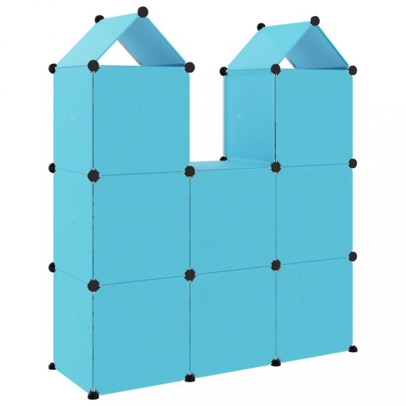 kék polipropilén tárolókocka gyerekeknek 8 kockával