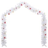 fehér karácsonyi füzér díszekkel 5 m