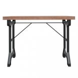 tömör fenyőfa és vas étkezőasztal 110 x 65 x 82 cm