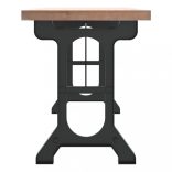 tömör fenyőfa és vas étkezőasztal 110 x 65 x 82 cm