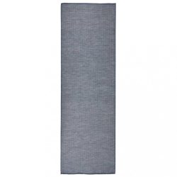 kék lapos szövésű kültéri szőnyeg 80 x 250 cm