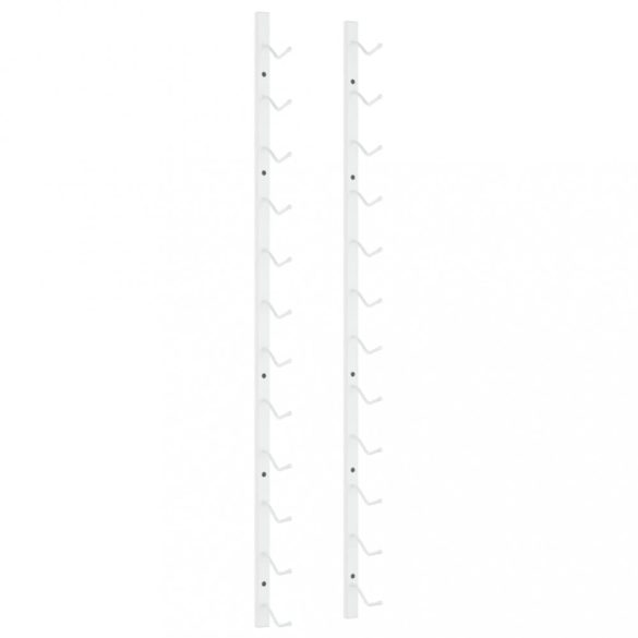 fehér vas falra szerelhető bortartó állvány 12 palacknak