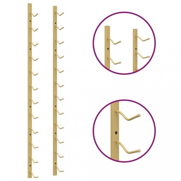 arany vas falra szerelhető bortartó állvány 12 palacknak