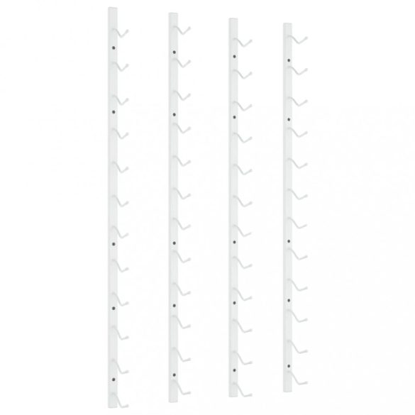 2 db fehér vas falra szerelhető bortartó állvány 12 palacknak