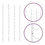 2 db fehér vas falra szerelhető bortartó állvány 12 palacknak