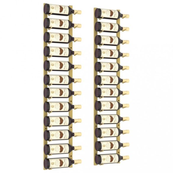 2 db arany vas falra szerelhető bortartó állvány 12 palacknak