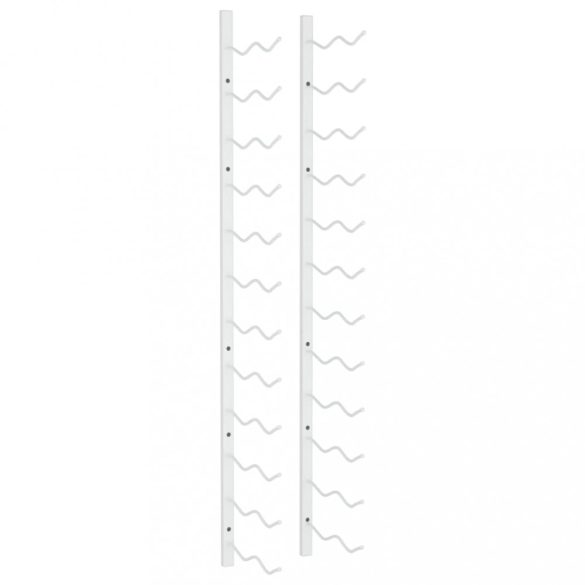 fehér vas falra szerelhető bortartó állvány 24 palacknak