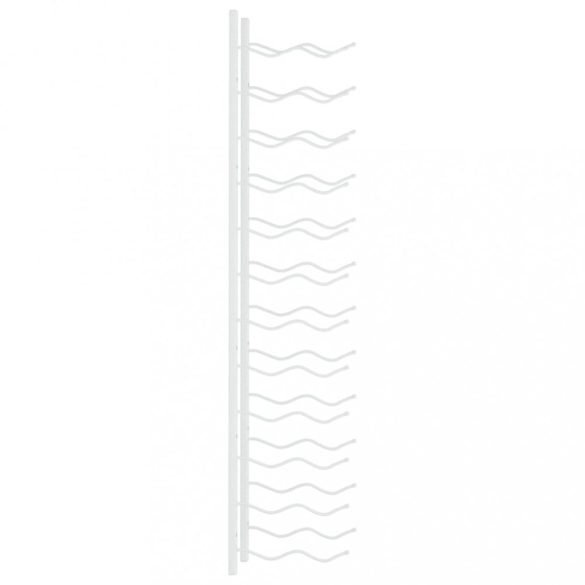 fehér vas falra szerelhető bortartó állvány 24 palacknak