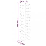 fehér vas falra szerelhető bortartó állvány 24 palacknak