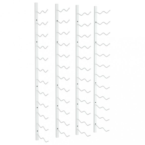 2 db fehér vas falra szerelhető bortartó állvány 24 palacknak