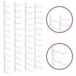 2 db fehér vas falra szerelhető bortartó állvány 24 palacknak