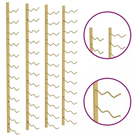 2 db fehér vas falra szerelhető bortartó állvány 24 palacknak