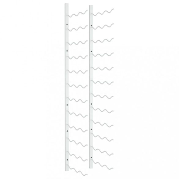 fehér vas falra szerelhető bortartó állvány 36 palacknak