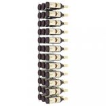 fehér vas falra szerelhető bortartó állvány 36 palacknak