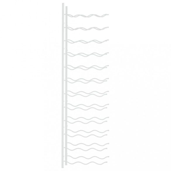 fehér vas falra szerelhető bortartó állvány 36 palacknak