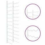 fehér vas falra szerelhető bortartó állvány 36 palacknak