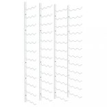 2 db fehér vas falra szerelhető bortartó állvány 36 palacknak