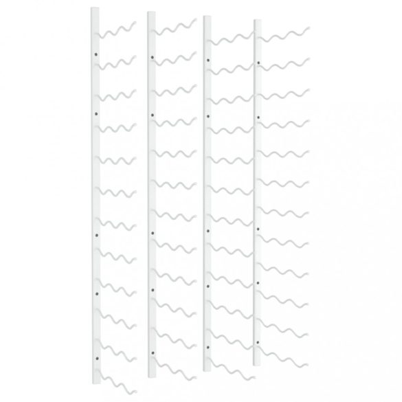 2 db fehér vas falra szerelhető bortartó állvány 36 palacknak