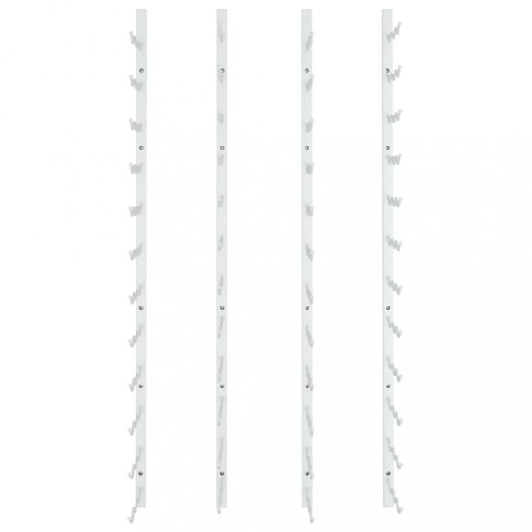 2 db fehér vas falra szerelhető bortartó állvány 36 palacknak