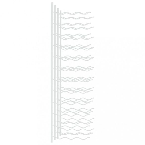 2 db fehér vas falra szerelhető bortartó állvány 36 palacknak