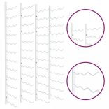 2 db fehér vas falra szerelhető bortartó állvány 36 palacknak