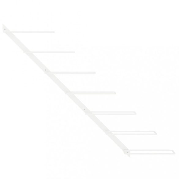 fehér fém falra szerelhető bortartó állvány 7 palacknak