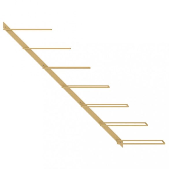 arany fém falra szerelhető bortartó állvány 7 palacknak