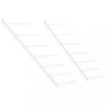 2 db fehér fém falra szerelhető bortartó állvány 7 palacknak