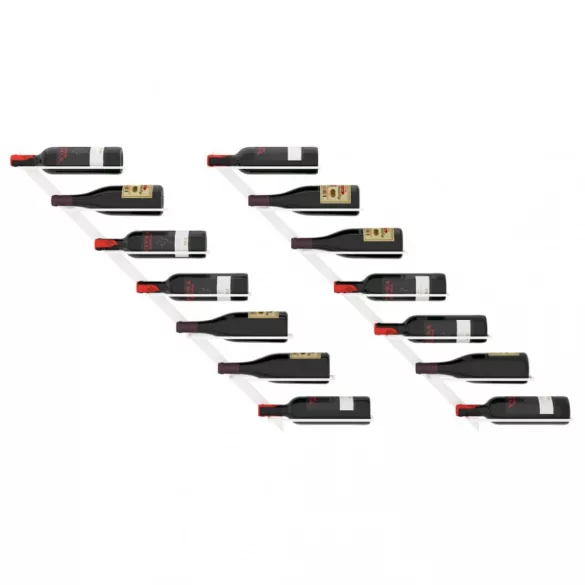 2 db fehér fém falra szerelhető bortartó állvány 7 palacknak