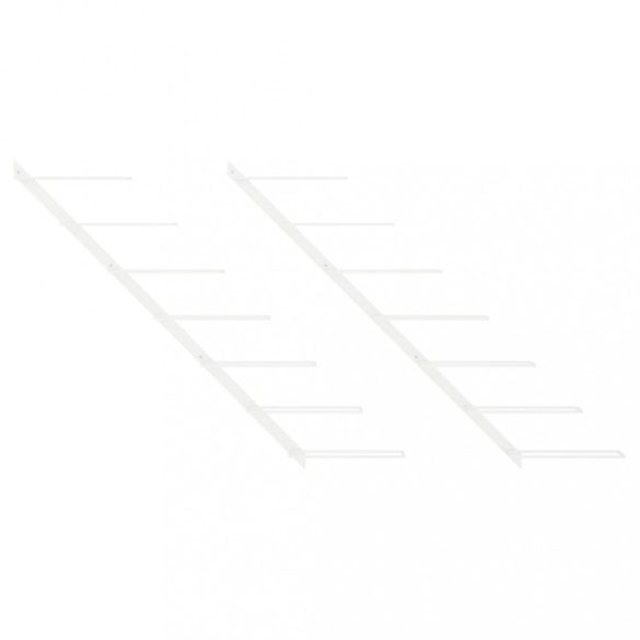 2 db fehér fém falra szerelhető bortartó állvány 7 palacknak