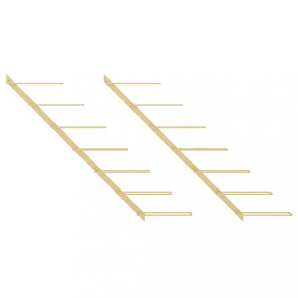 2 db arany fém falra szerelhető bortartó állvány 7 palacknak