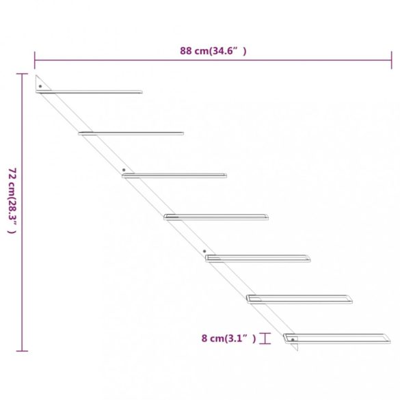 2 db arany fém falra szerelhető bortartó állvány 7 palacknak