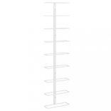 fehér vas falra szerelhető bortartó állvány 9 palacknak