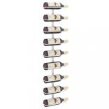 fehér vas falra szerelhető bortartó állvány 9 palacknak