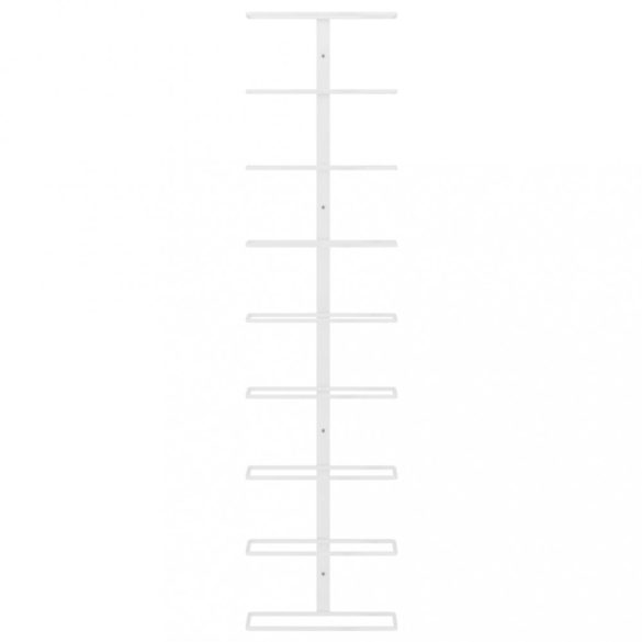 fehér vas falra szerelhető bortartó állvány 9 palacknak