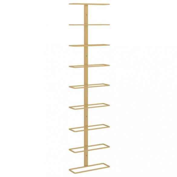 arany vas falra szerelhető bortartó állvány 9 palacknak