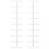 2 db fehér vas falra szerelhető bortartó állvány 9 palacknak