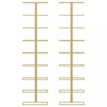 2 db arany vas falra szerelhető bortartó állvány 9 palacknak