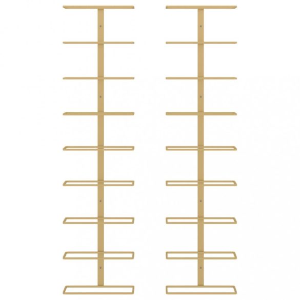 2 db arany vas falra szerelhető bortartó állvány 9 palacknak